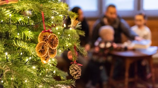 Family around a Christmas Tree